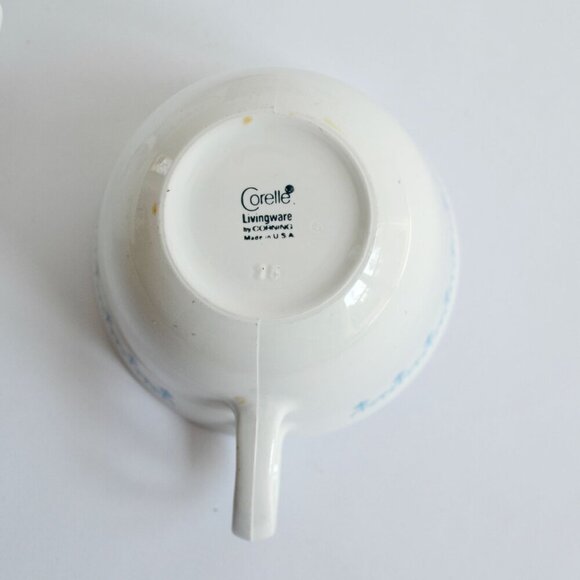 Corelle Snowflake Blue Garland Coffee Mugs Lot of 4 Vintage - Picture 5 of 5